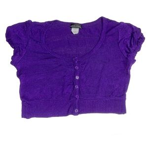Wet Seal Purple Cropped Sweater Sz S